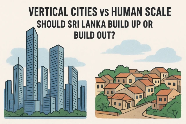 “Vertical Cities vs Human Scale: Should Sri Lanka Build Up or Build Out?”